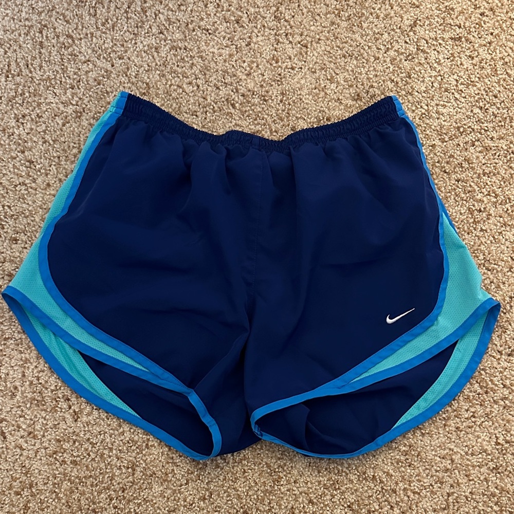 Nike Women's Athletic Shorts in Navy and Aqua